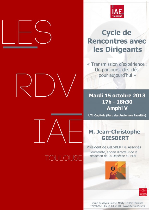 rdv iae toulouse : cycle rencontres dirigeants