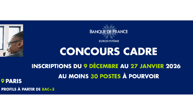 2026 Management Competition - Banque de France: 30 positions available