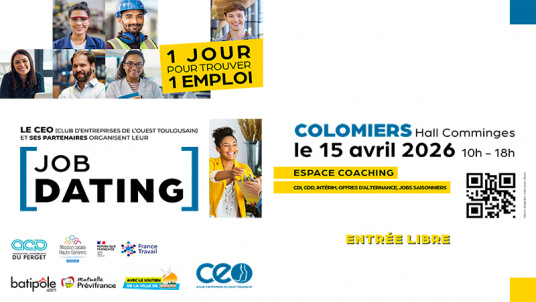 🤝 Job Dating à Colomiers – Venez rencontrer des recruteurs près de chez vous